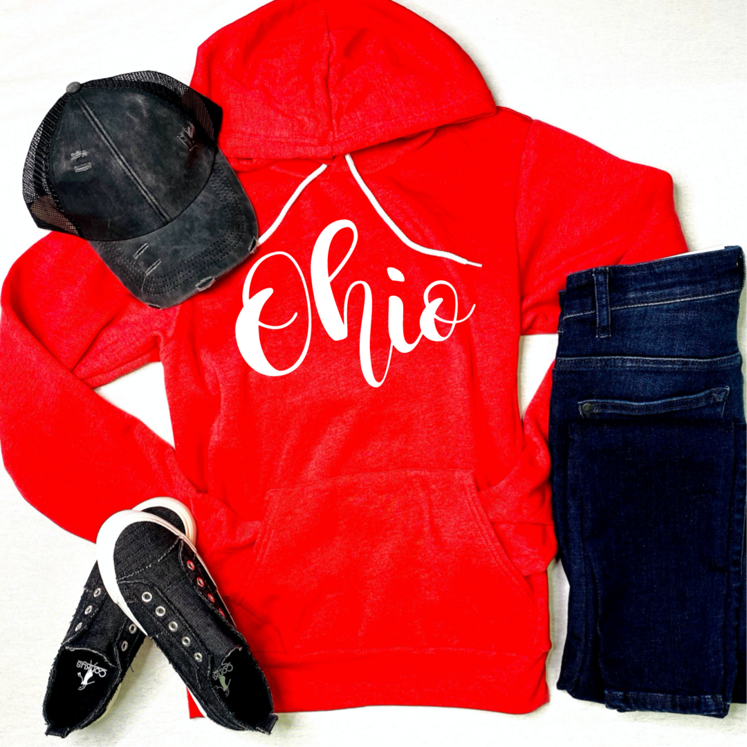 Red Ohio Script Hoodie – Ohio Shirt Company