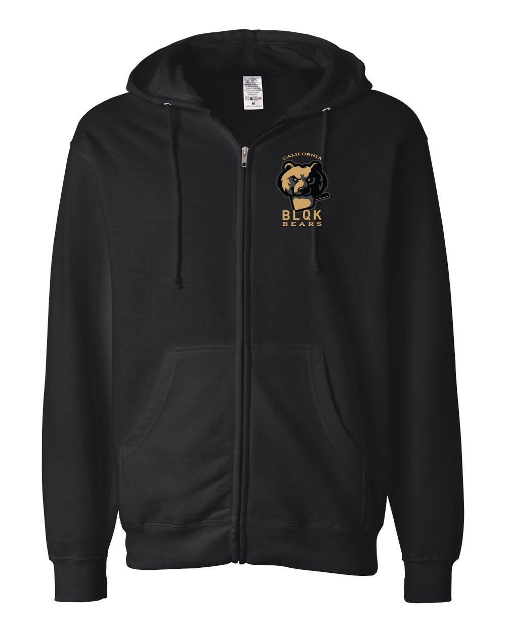 BLQK BEARS Black Zip Hoodie