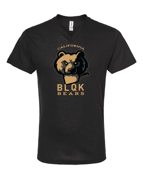 BLQK BEARS Black V-Neck Tee